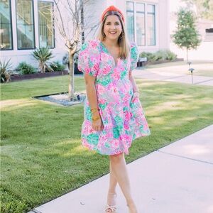 Lilly Pulitzer Nalani Short Sleeve Cotton Dresss